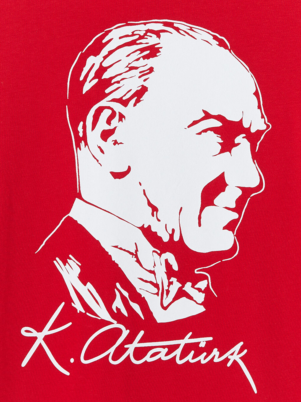 Kırmızı Bisiklet Yaka Atatürk Baskılı Erkek Çocuk Tişört-2