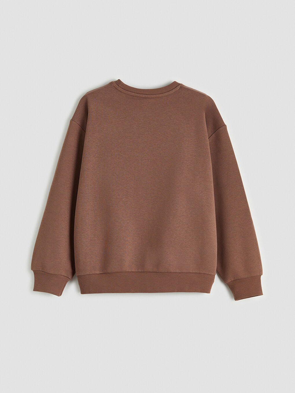 Kahverengi Capyfun Baskılı Bisiklet Yaka Kız Çocuk Sweatshirt-1