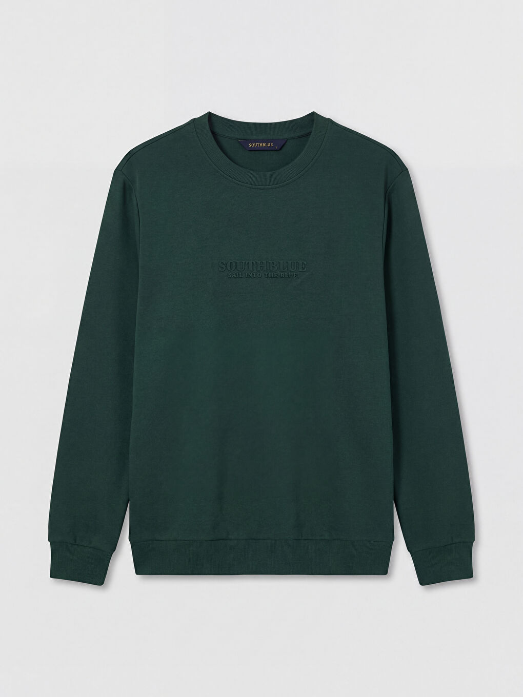 Yeşil Bisiklet Yaka Baskılı Erkek Sweatshirt-4