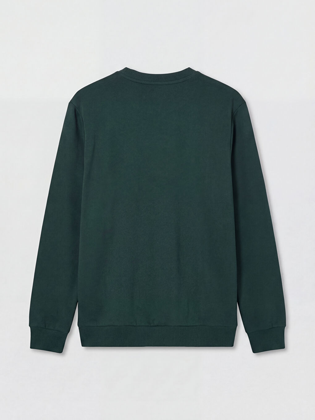 Yeşil Bisiklet Yaka Baskılı Erkek Sweatshirt-5