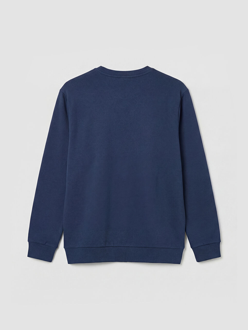 İndigo Bisiklet Yaka Baskılı Erkek Sweatshirt-4
