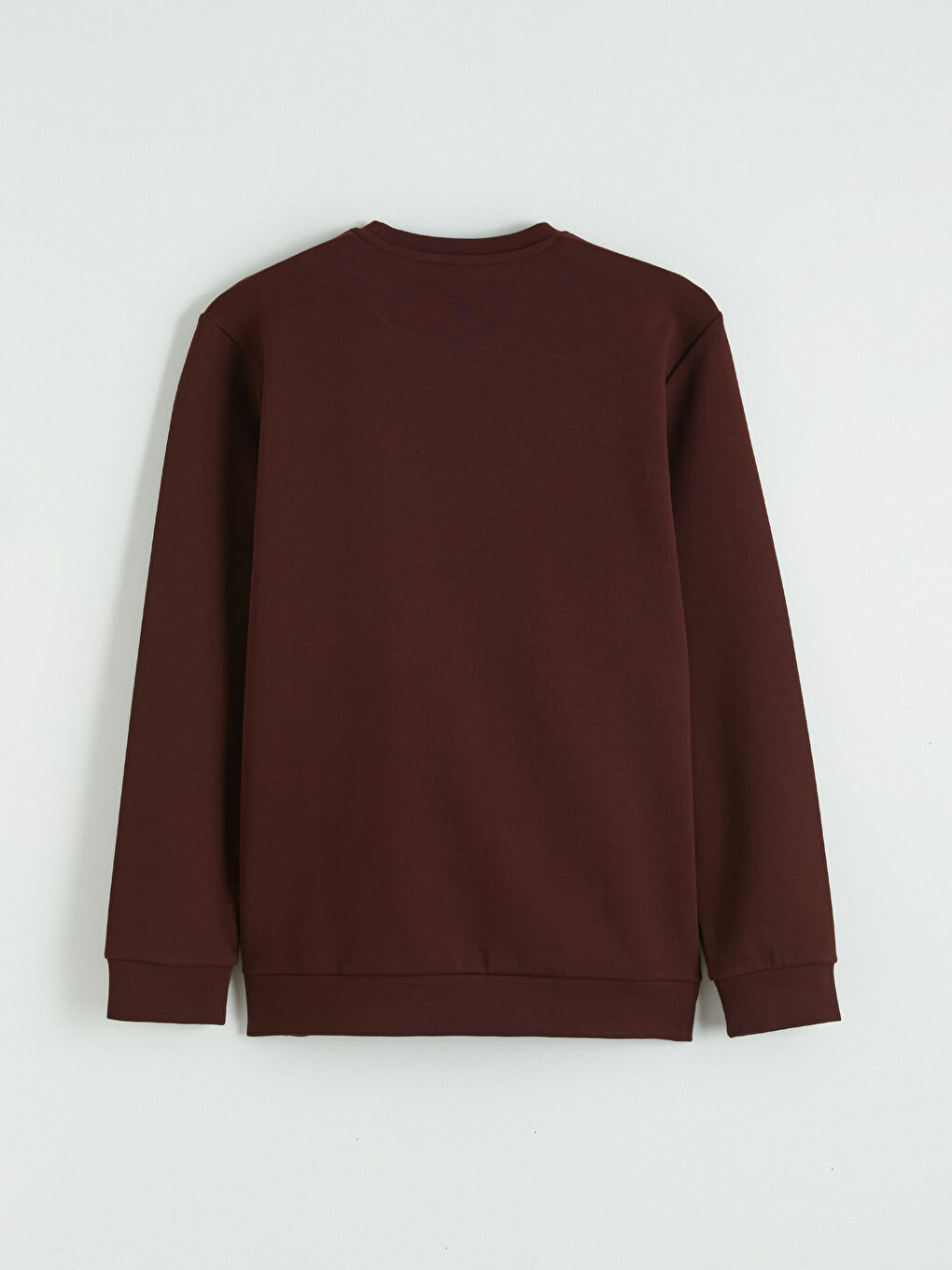 Bordo Bisiklet Yaka Baskılı Erkek Sweatshirt-2