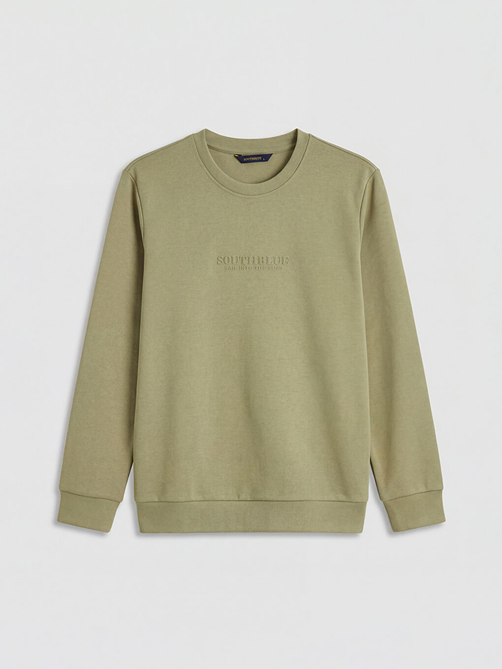 Yeşil Bisiklet Yaka Baskılı Erkek Sweatshirt-4