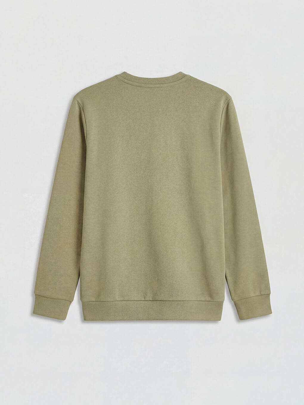 Yeşil Bisiklet Yaka Baskılı Erkek Sweatshirt-5