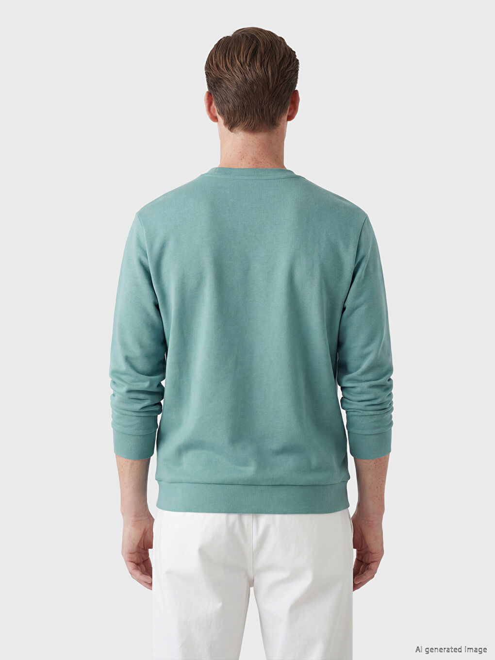 Mavi Bisiklet Yaka Baskılı Erkek Sweatshirt-3