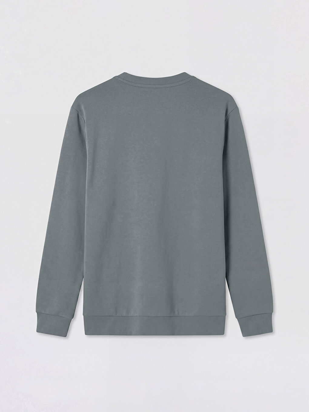 Antrasit Bisiklet Yaka Baskılı Erkek Sweatshirt-5