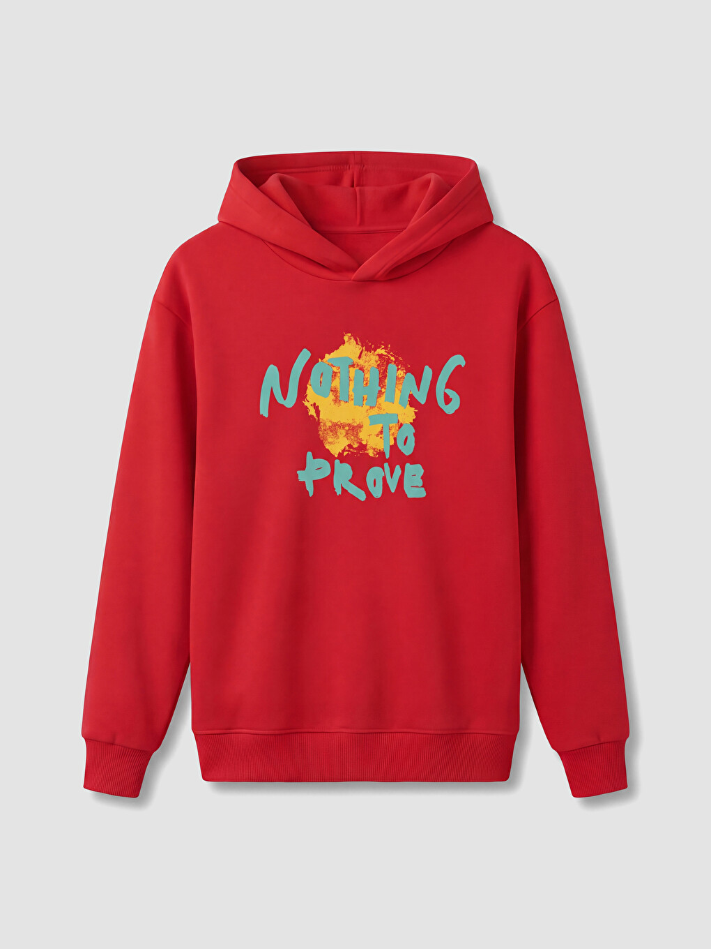 Kırmızı Kapüşonlu Baskılı Erkek Çocuk Sweatshirt