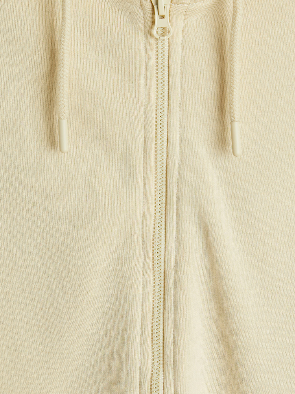 Bej Kapüşonlu Erkek Fermuarlı Sweatshirt-6