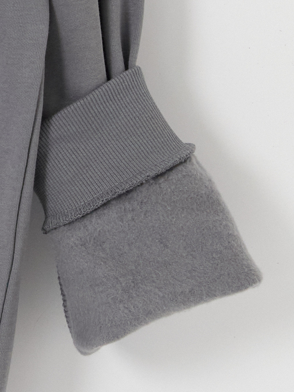 Gri Kapüşonlu Erkek Fermuarlı Sweatshirt-5
