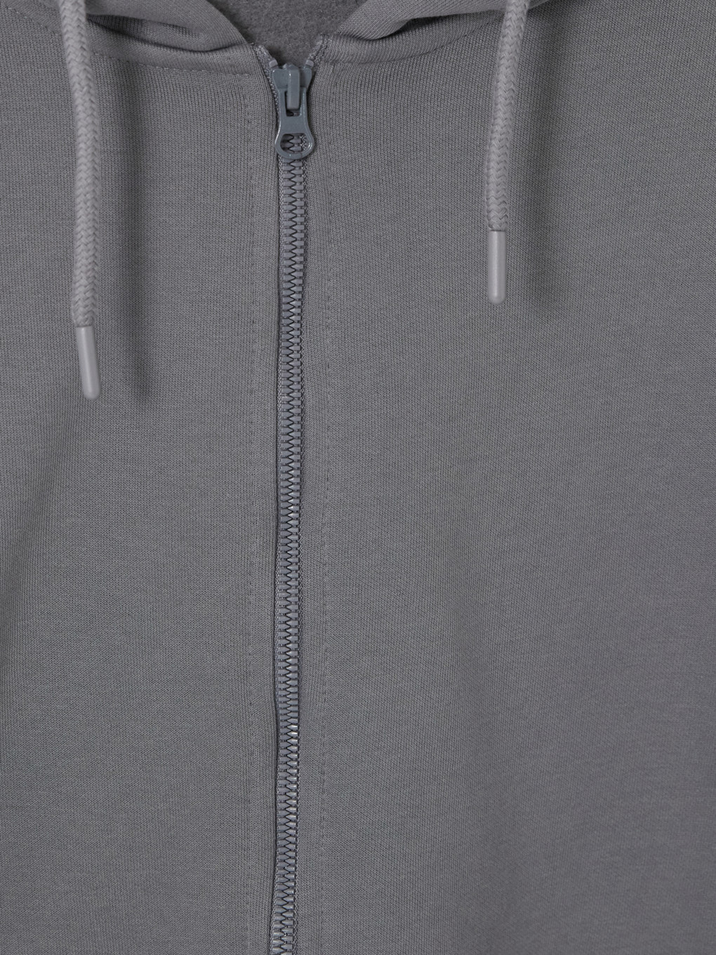 Gri Kapüşonlu Erkek Fermuarlı Sweatshirt-6