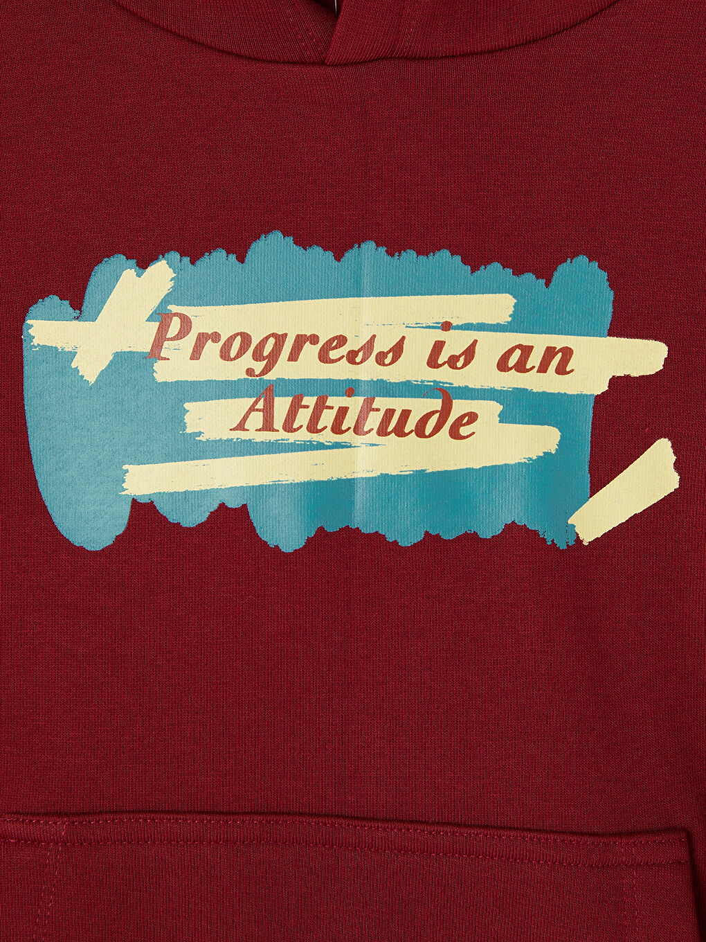 Bordo Baskılı Erkek Çocuk Kalın Sweatshirt-1