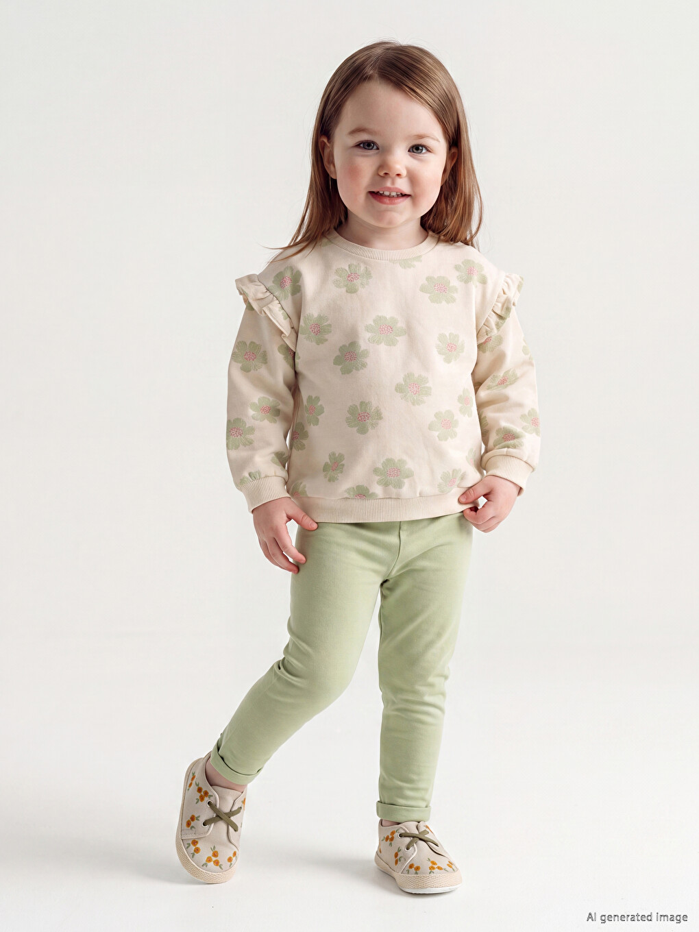 Floral Patterned Baby Girls' Set