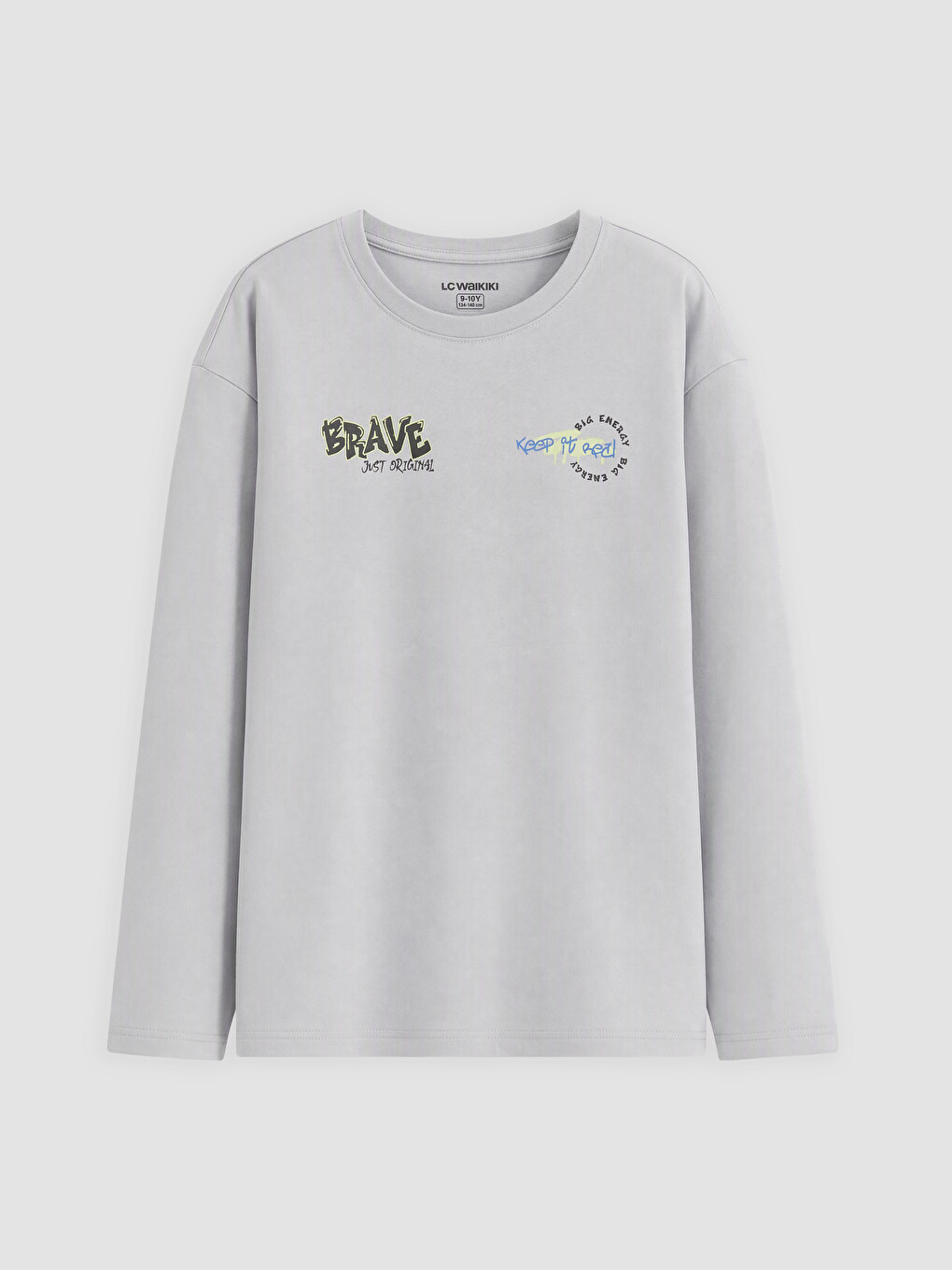 Gri Bisiklet Yaka Erkek Çocuk Pijama Takım-1