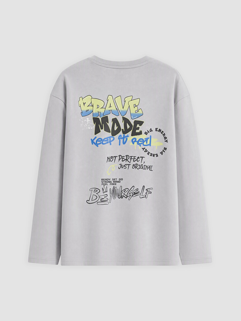 Gri Bisiklet Yaka Erkek Çocuk Pijama Takım-3