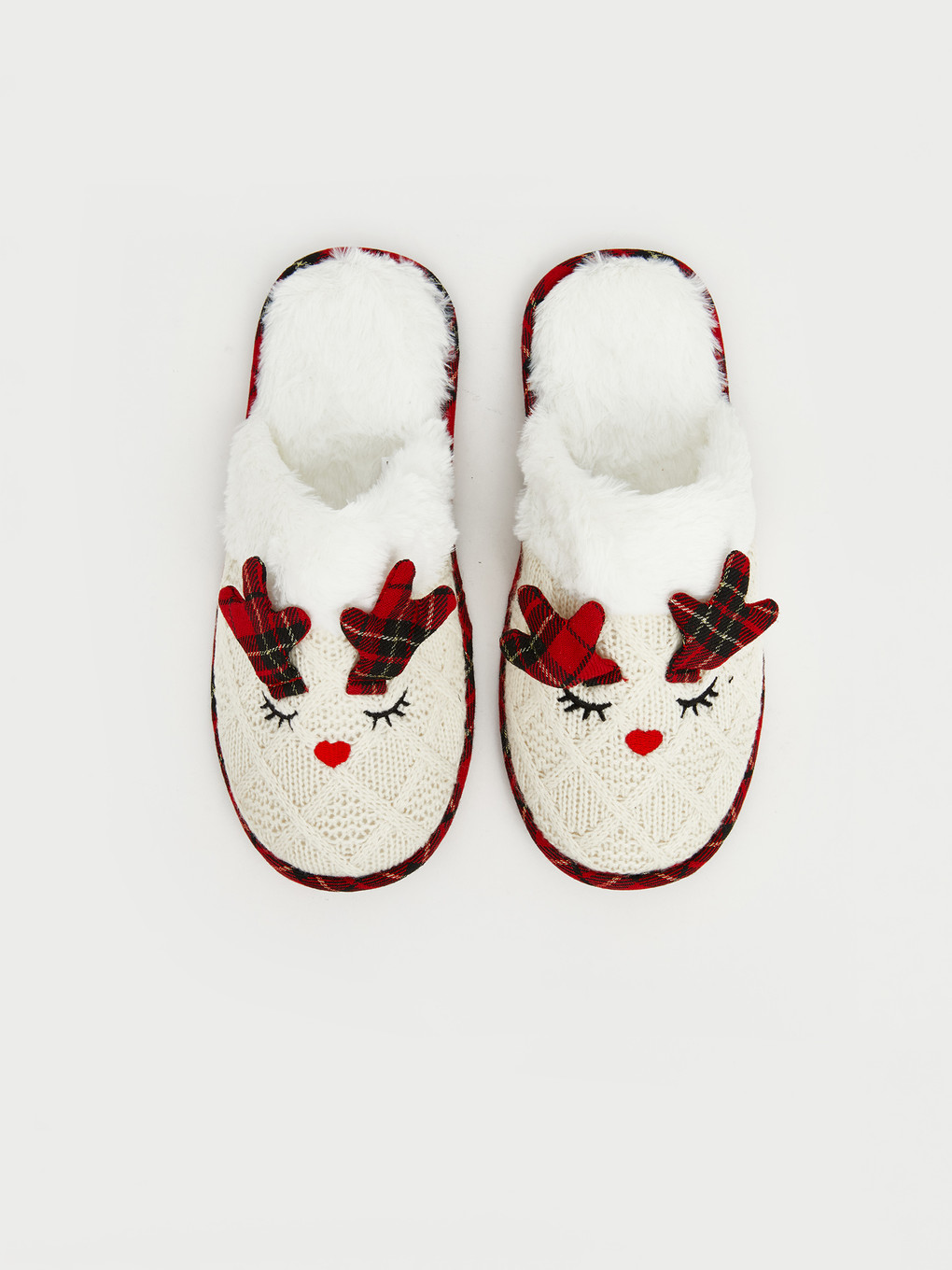 Deer Embroidered Furred Women's Home Slipper-3