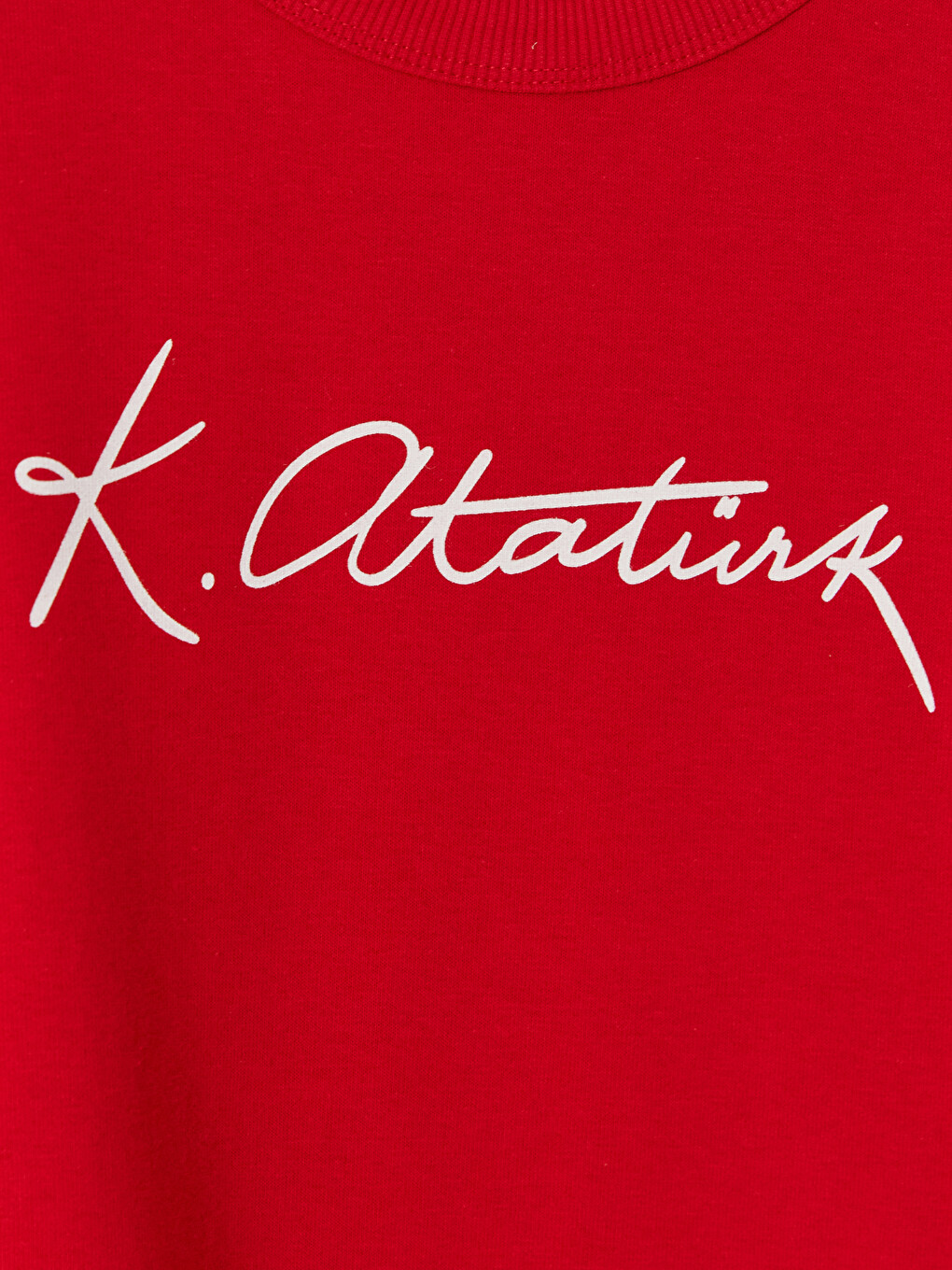 Kırmızı Atatürk İmzalı Erkek Çocuk Kalın Sweatshirt-2