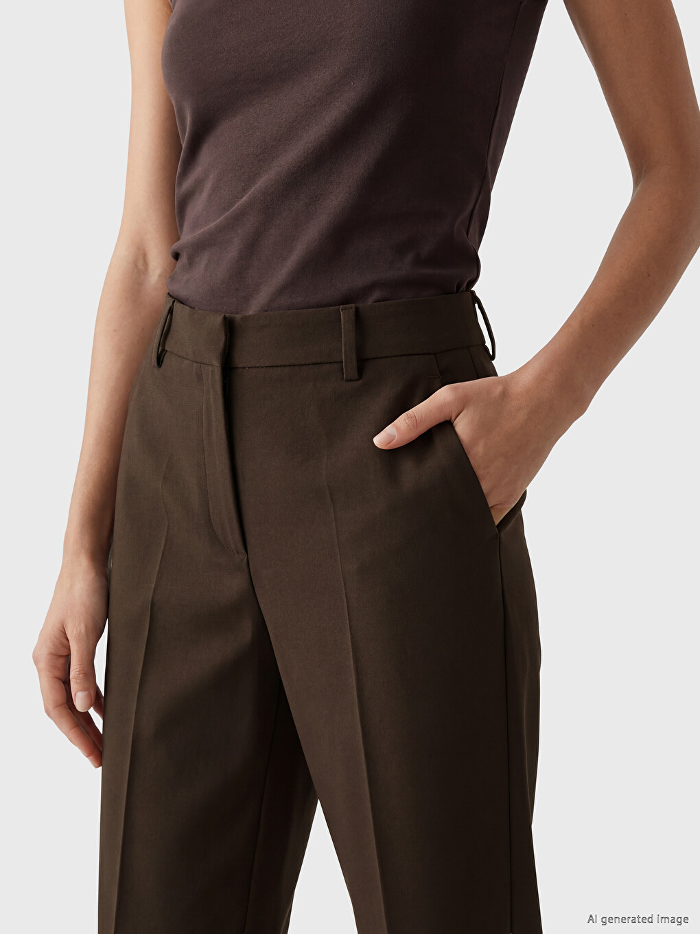 Cigarette Fit Women's Trousers-2