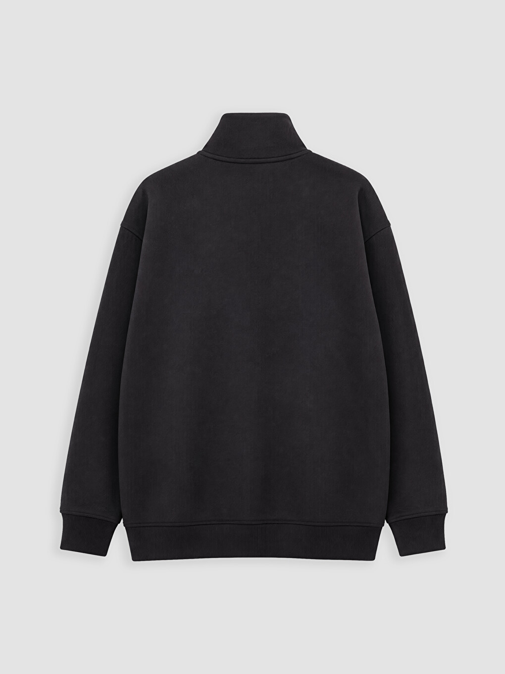 Siyah Dik Yaka Baskılı Erkek Çocuk Kalın Sweatshirt-2