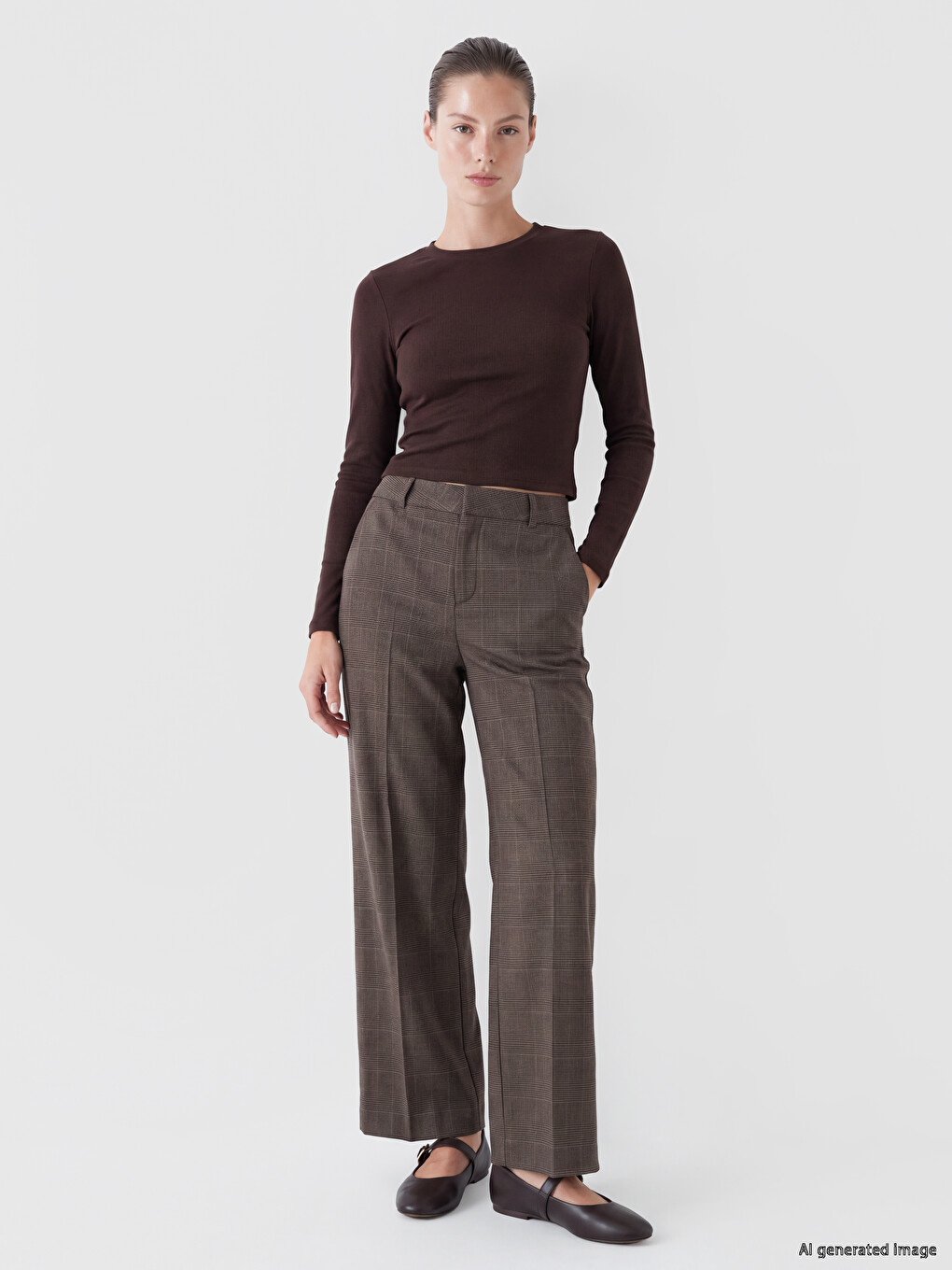 Pantalons De Costume Brun Femme