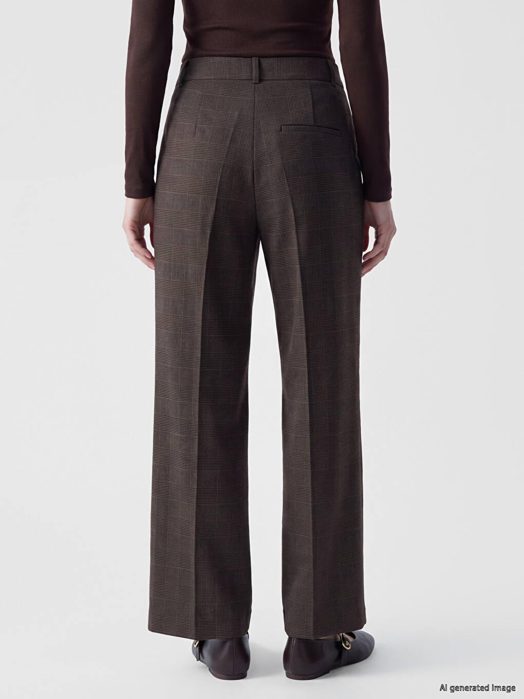 Pantalons De Costume Brun Femme-3