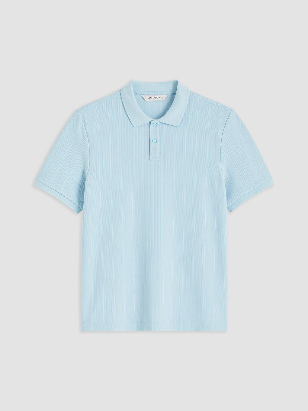 Polo Collar Ribbed Fabric Men's T-shirt