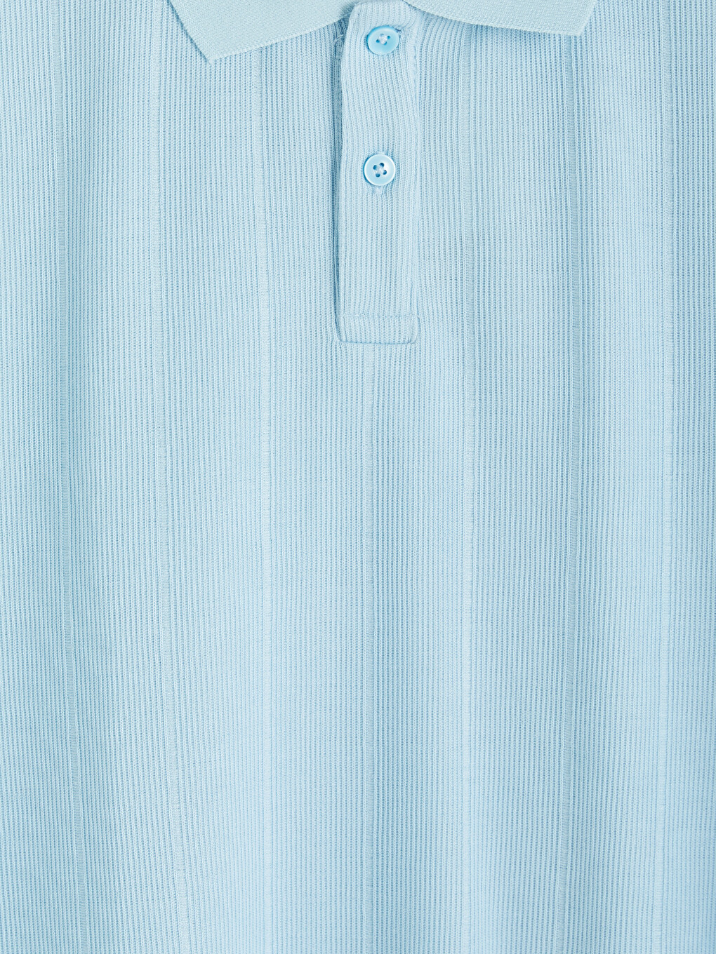 Polo Collar Ribbed Fabric Men's T-shirt-2