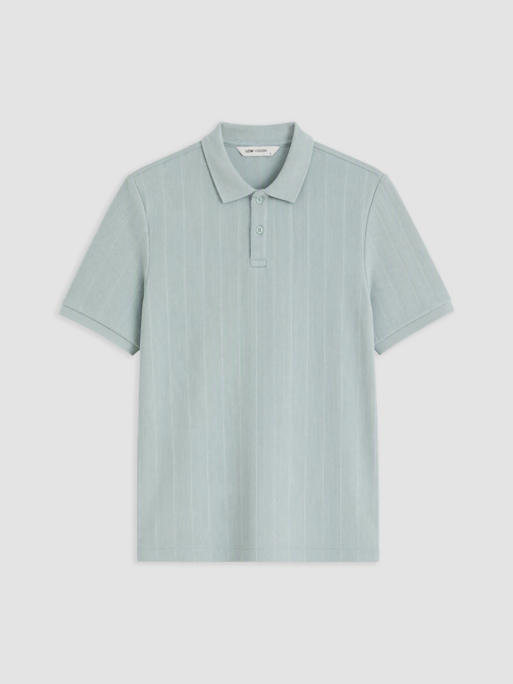 Polo Collar Ribbed Fabric Men's T-shirt-4