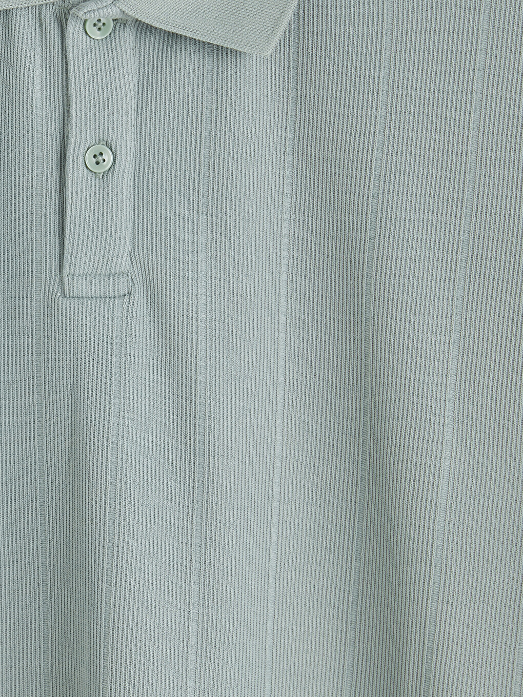 Polo Collar Ribbed Fabric Men's T-shirt-6