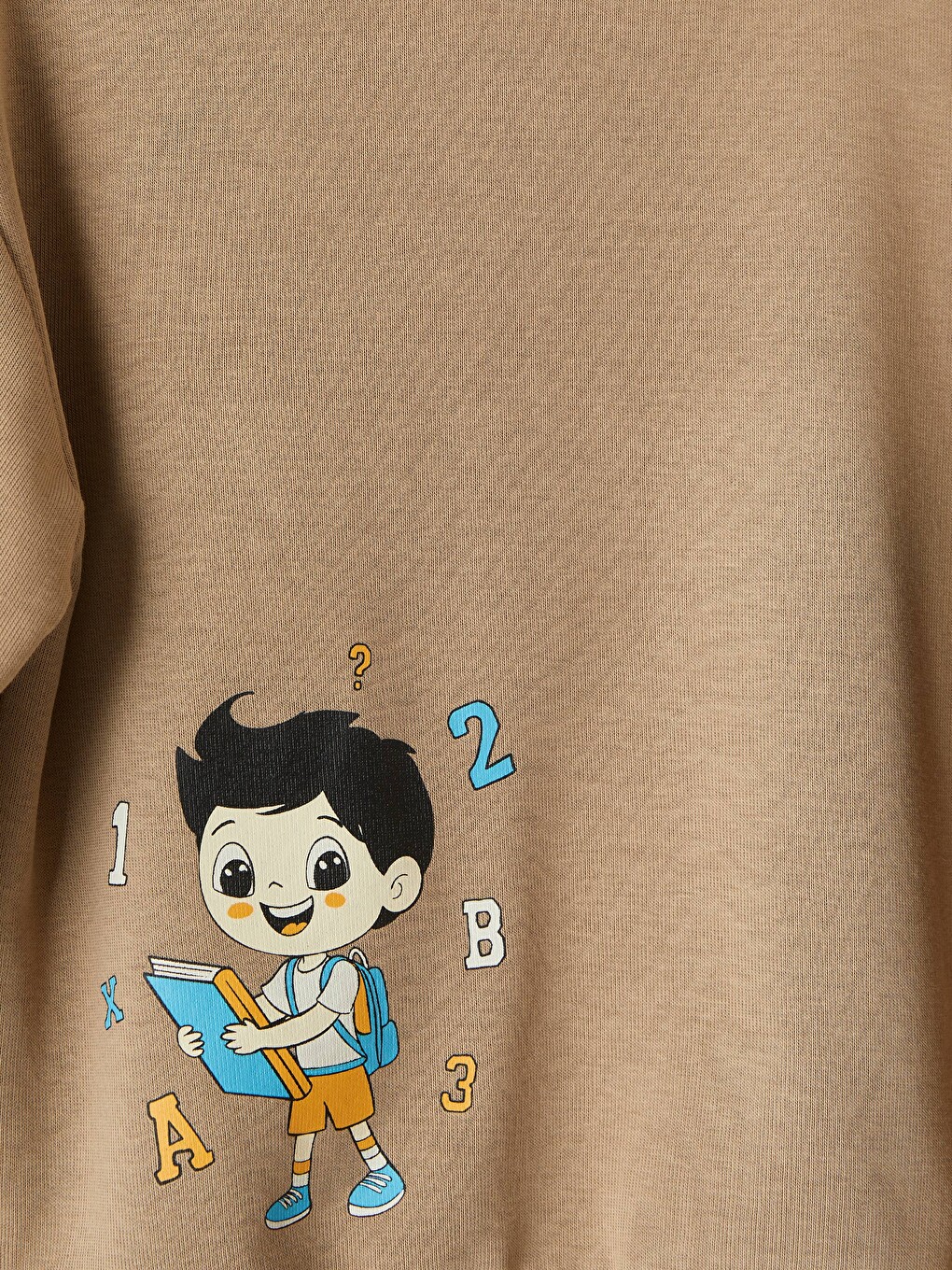 Kahverengi Baskılı Erkek Çocuk Sweatshirt-1
