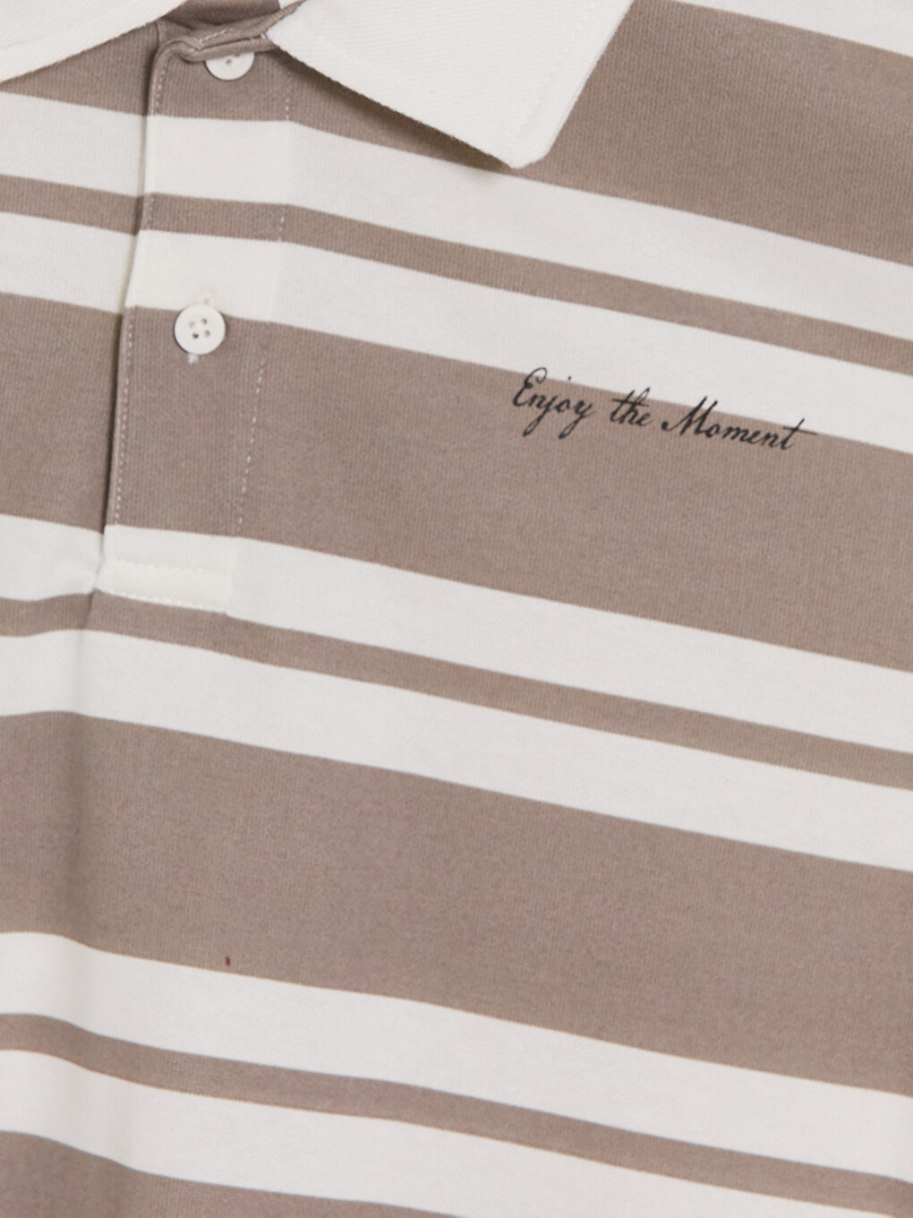Gri Polo Yaka Çizgili Erkek Çocuk Sweatshirt-1