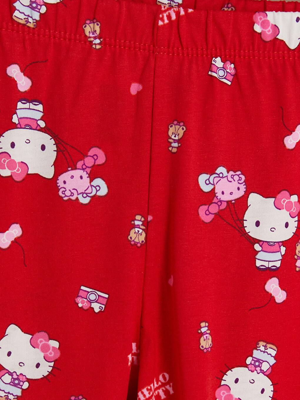 Kırmızı Hello Kitty Bisiklet Yaka Kız Çocuk Pijama Takım-6