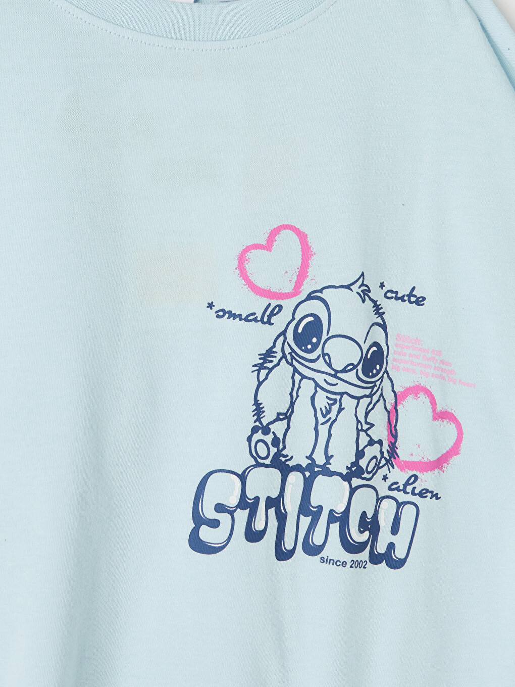Mavi Stitch Ve Angel Baskılı Kız Çocuk Pijama Takımı-5