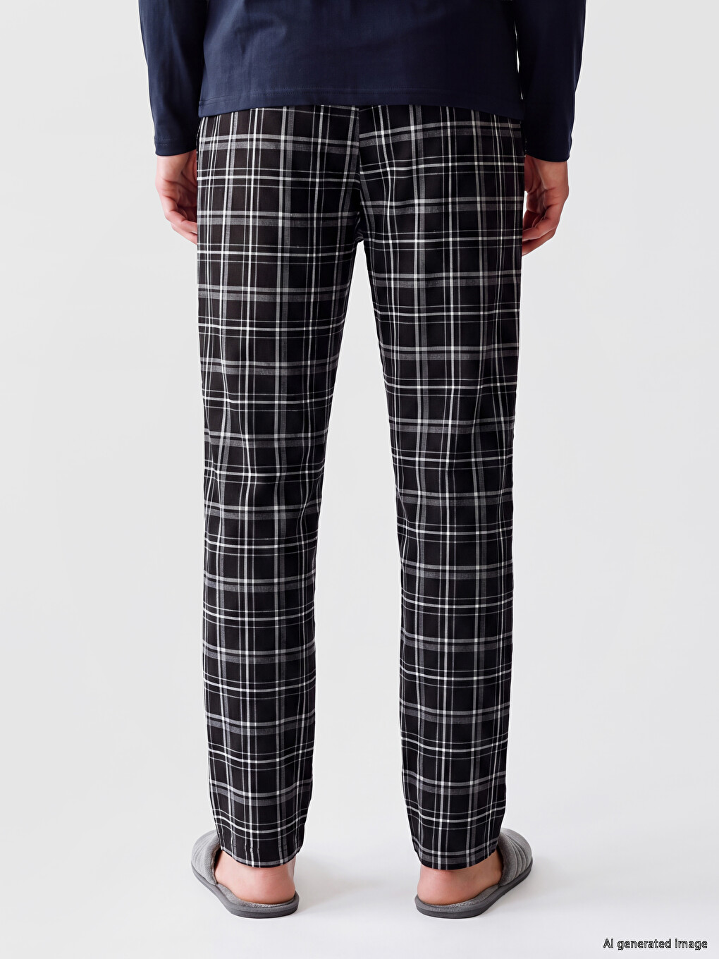 Regular Fit Plaid Men's Pyjamas Bottoms-3