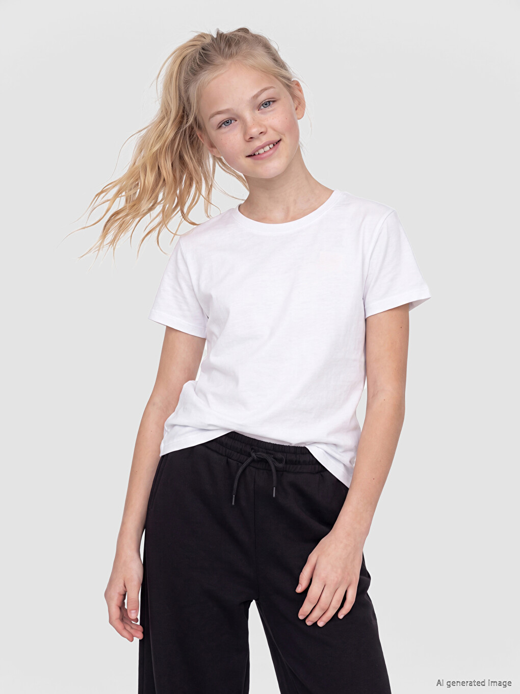 Tricou Pentru Fete Cu Guler Rotund