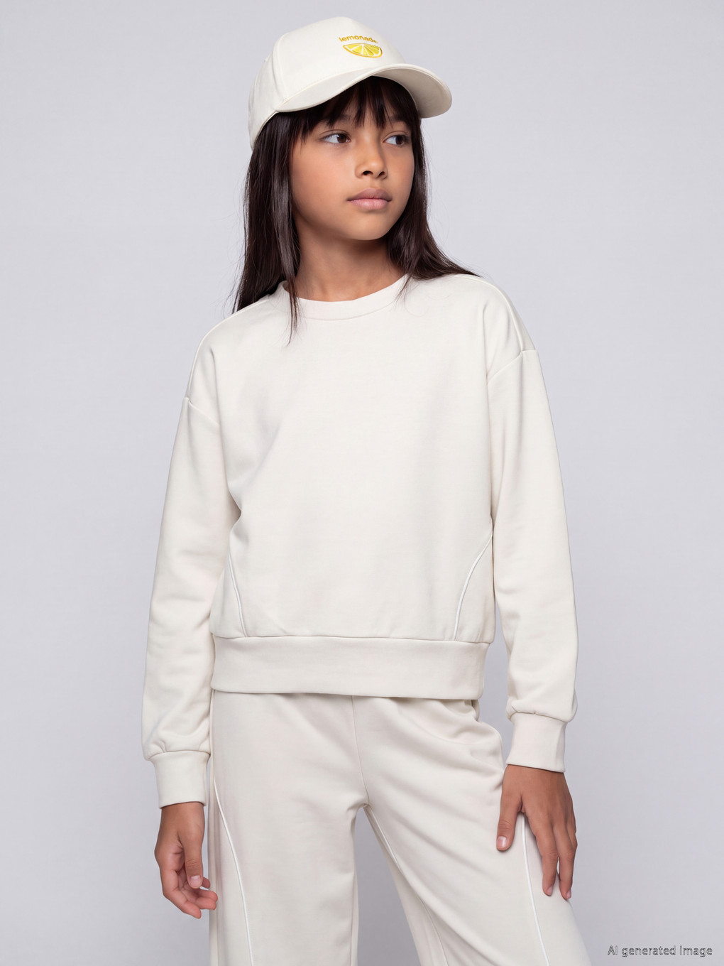 Girl Beige Tracksuit Set-1