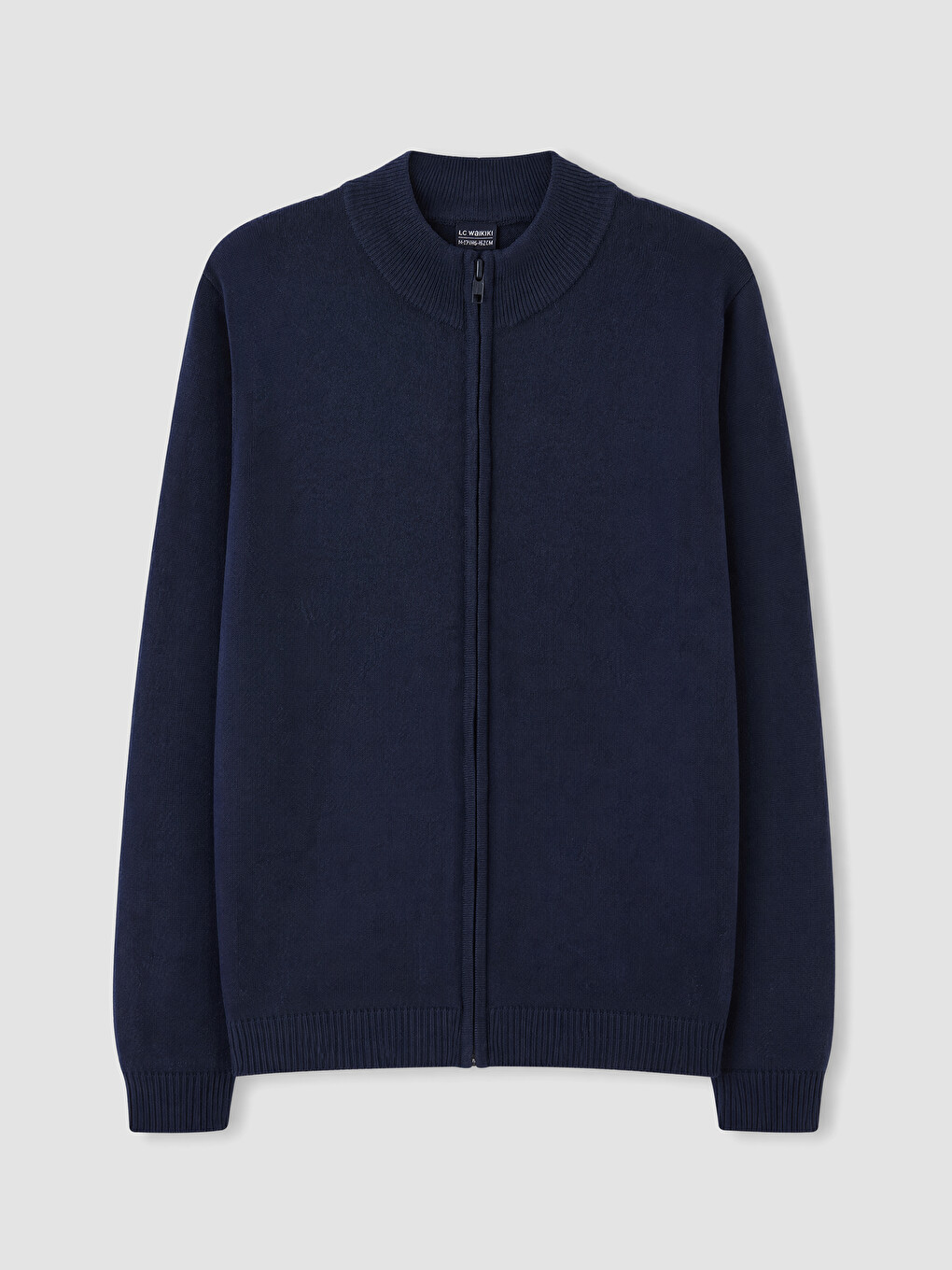 Mock Neck Zippered Boys' Knitwear Cardigan