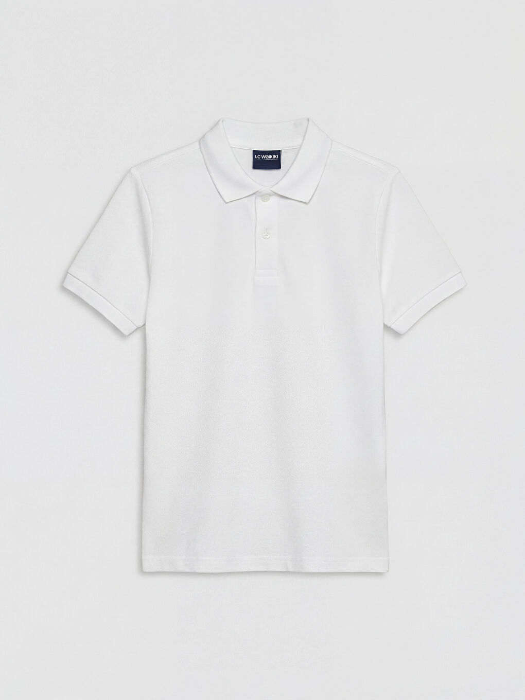 Beyaz Polo Yaka Kız Çocuk Pike Tişört