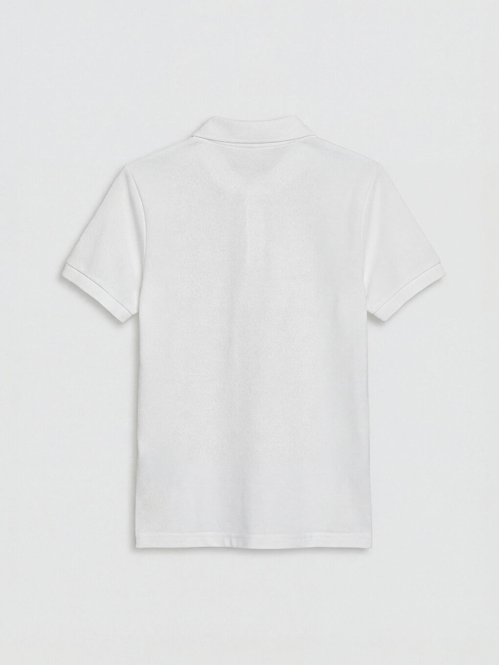 Beyaz Polo Yaka Kız Çocuk Pike Tişört-1