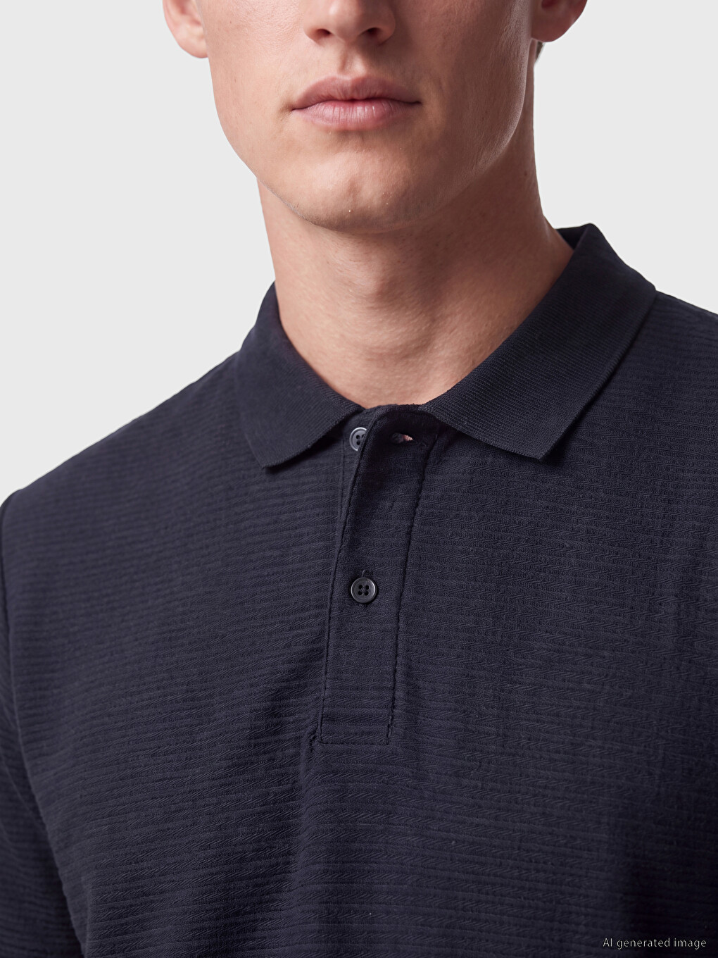 Lacivert Polo Yaka Erkek Tişört-2