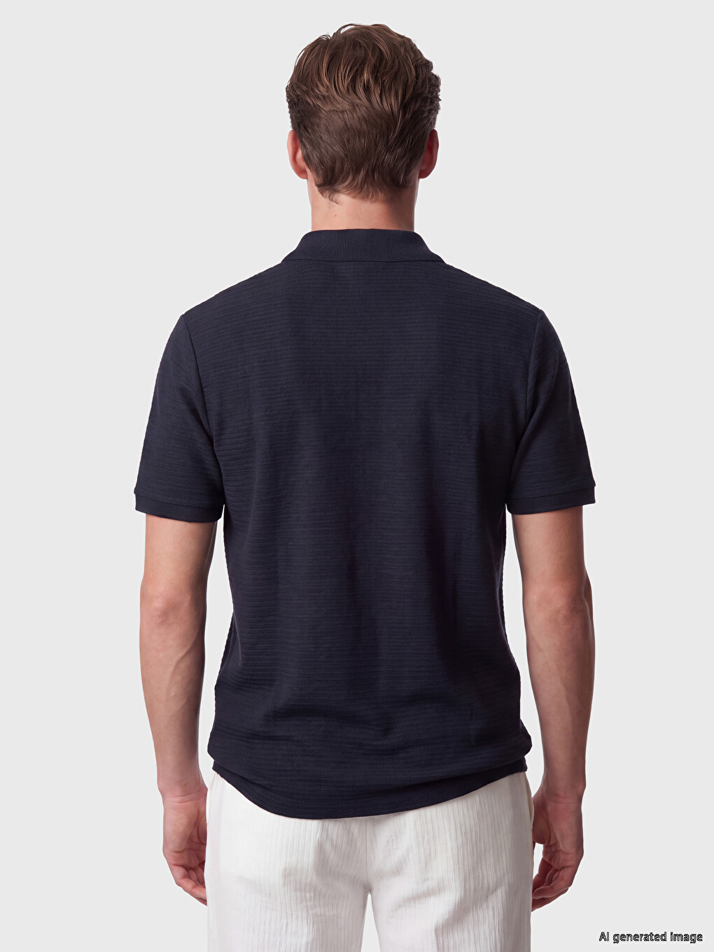 Lacivert Polo Yaka Erkek Tişört-3