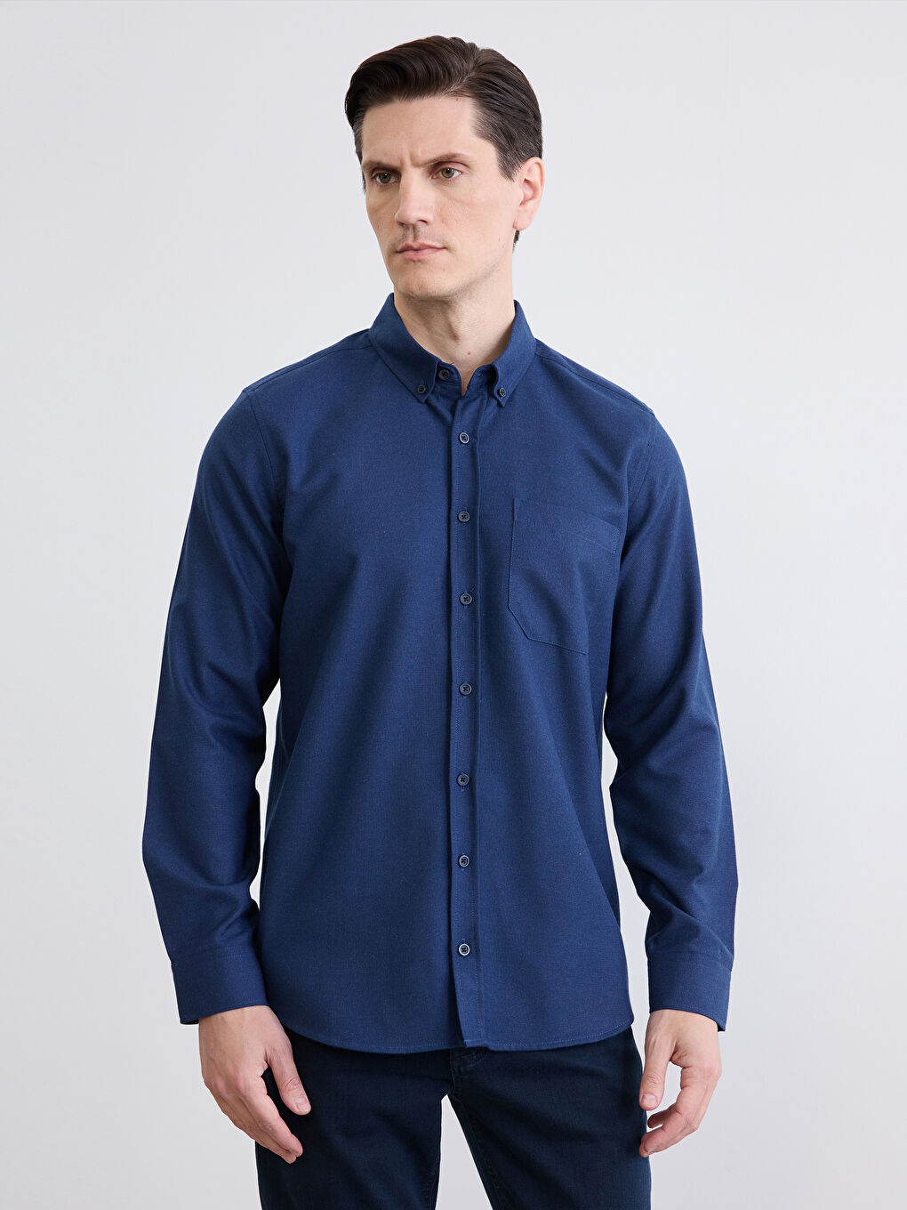 İndigo Regular Fit Gabardin Erkek Gömlek