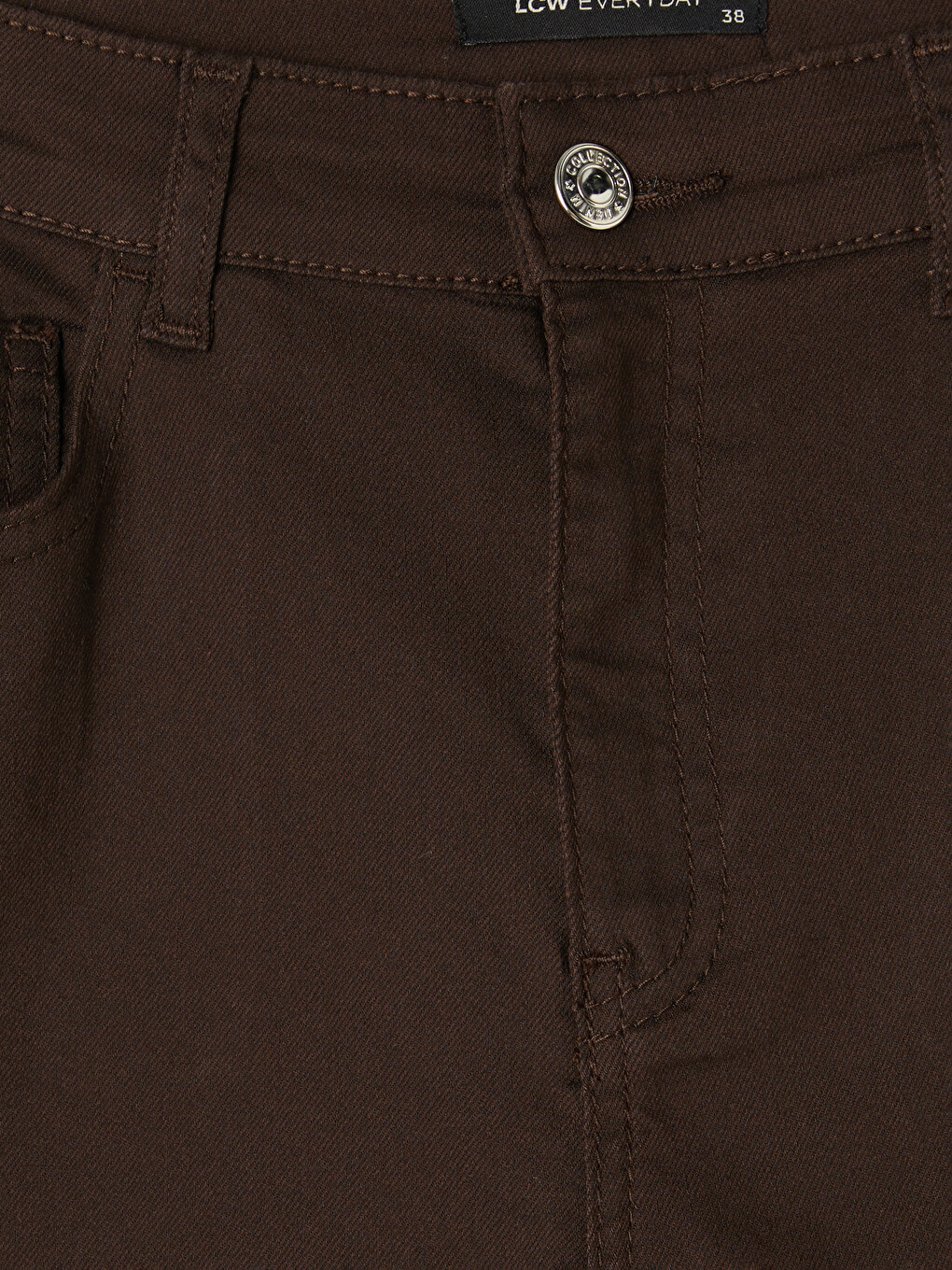 Kahverengi Straight Fit Kadın Jean Pantolon-5