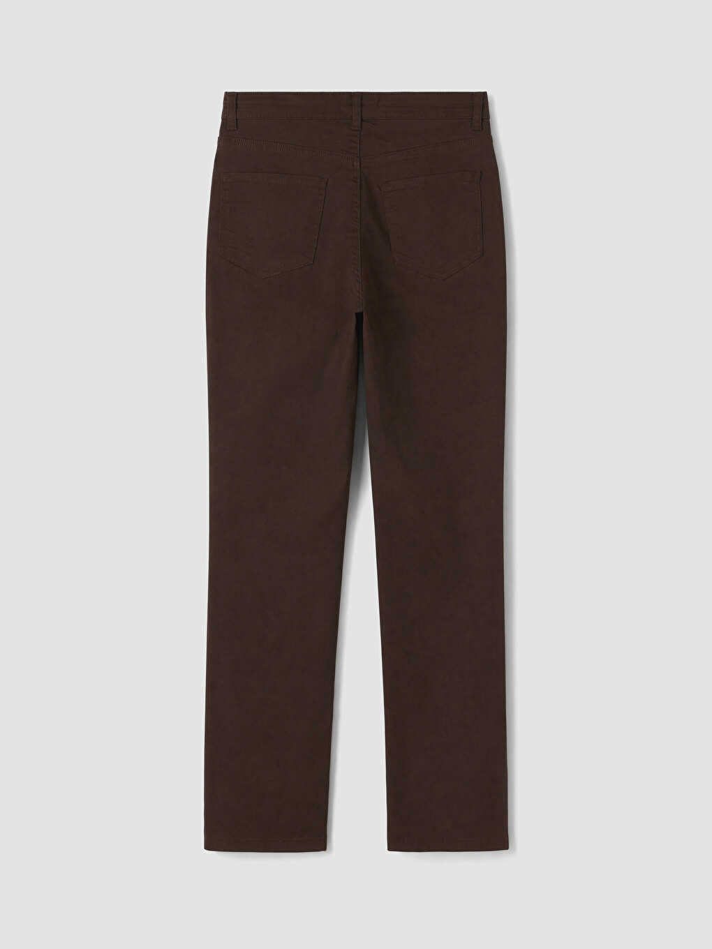 Kahverengi Straight Fit Kadın Jean Pantolon-6