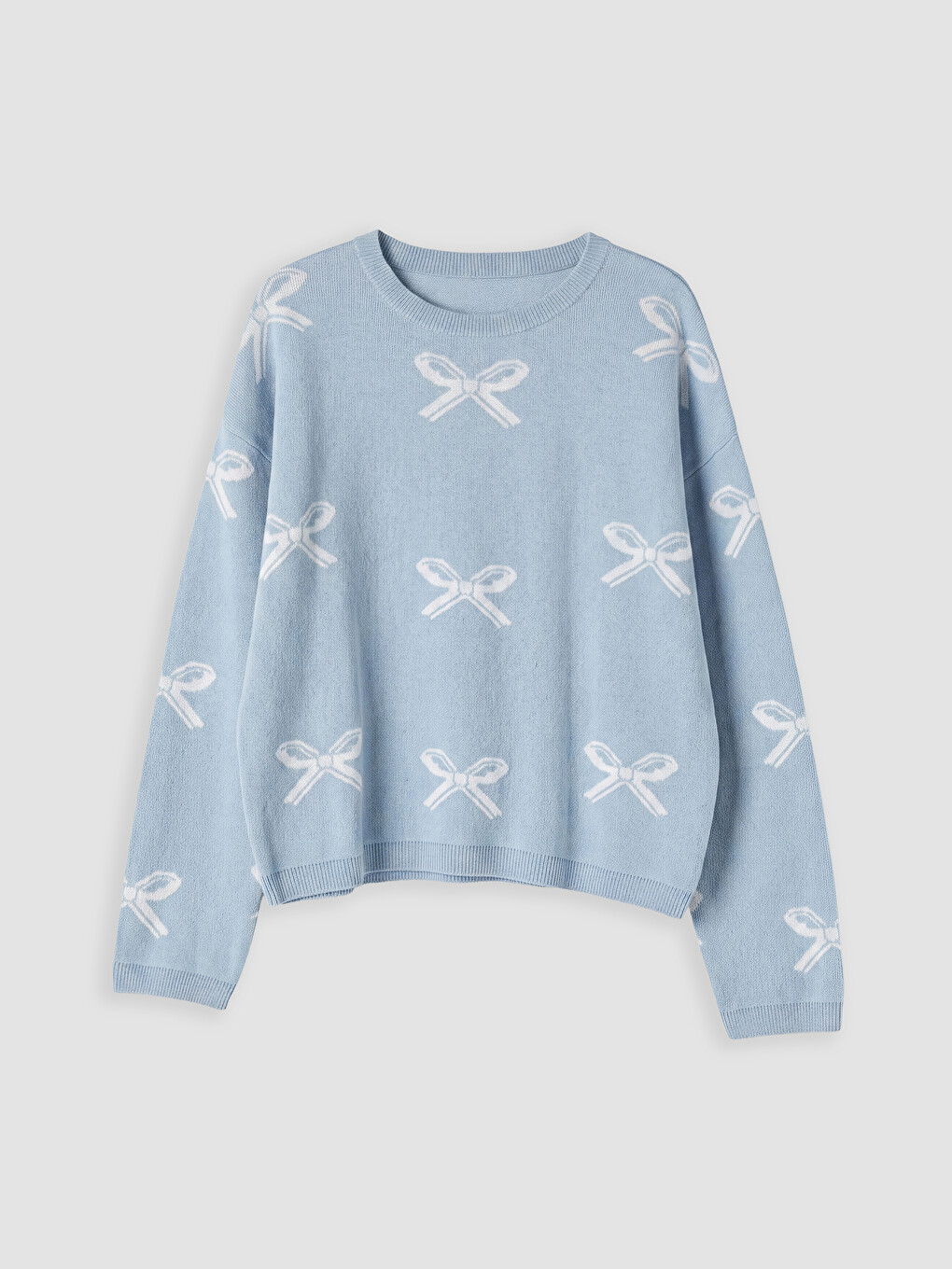 Bow Patterned Girls' Knitwear Sweater
