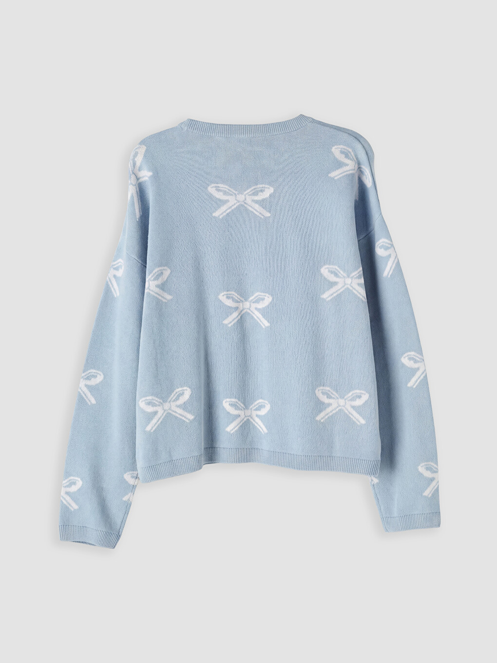 Bow Patterned Girls' Knitwear Sweater-2