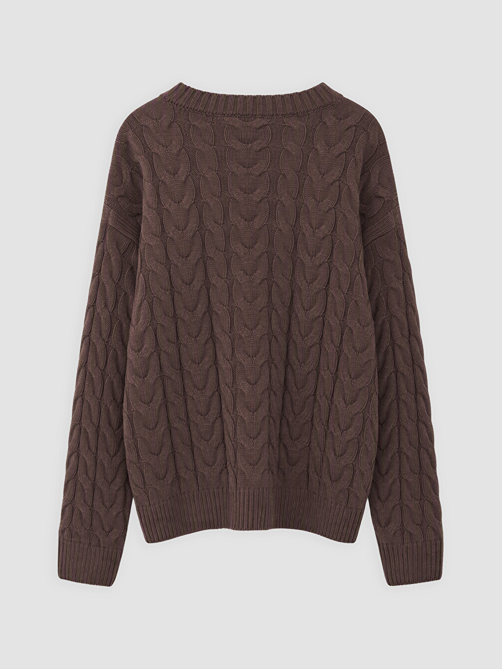 Crew Neck Cable Knit Girls' Knitwear Sweater-1