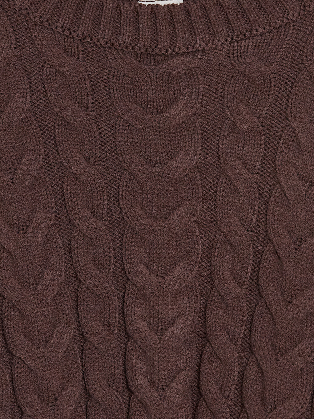 Crew Neck Cable Knit Girls' Knitwear Sweater-2