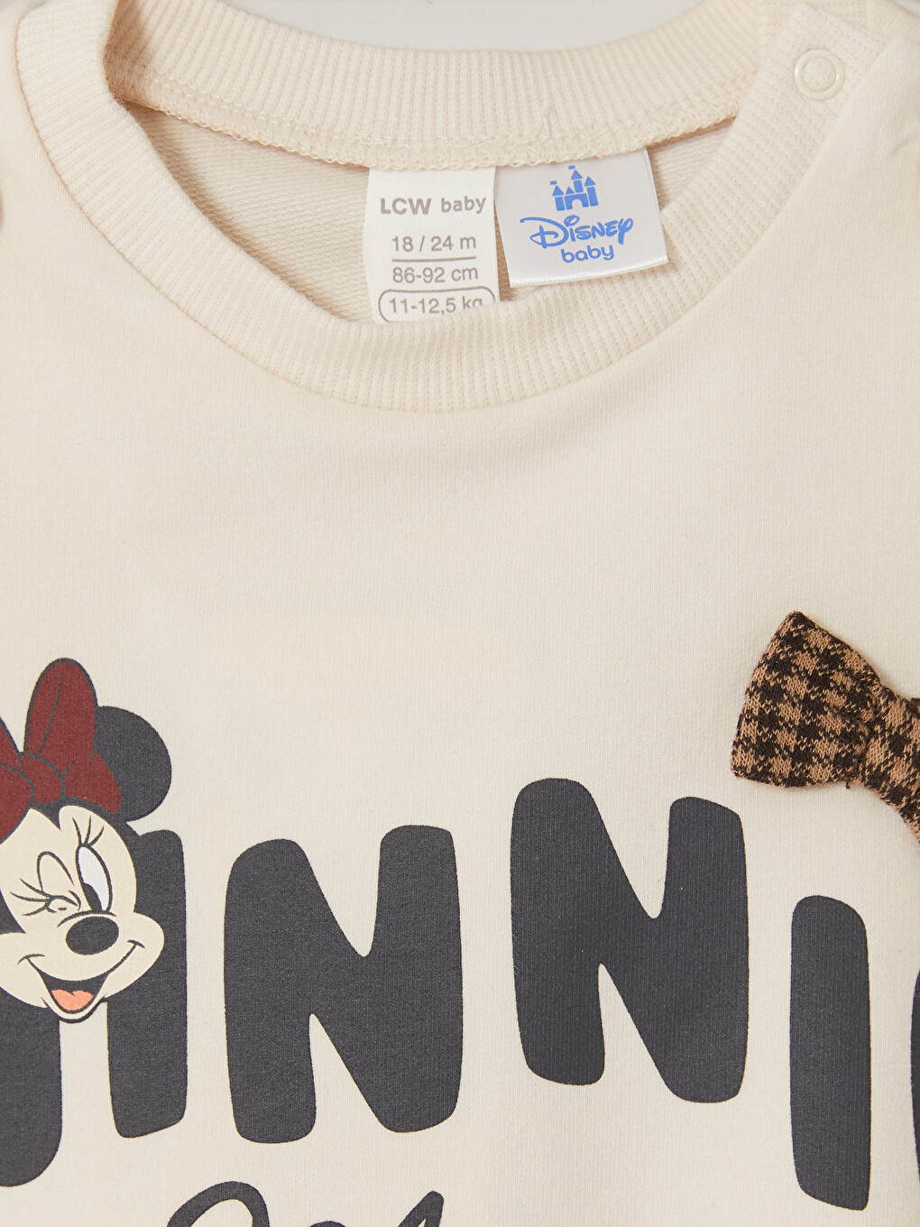 Gri Minnie Mouse Baskılı Kız Bebek Takım-3