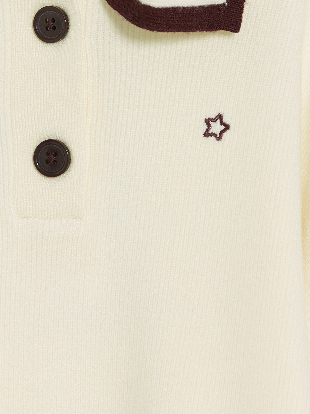 Polo Collar Embroidered Girls' Knitwear Sweater-1