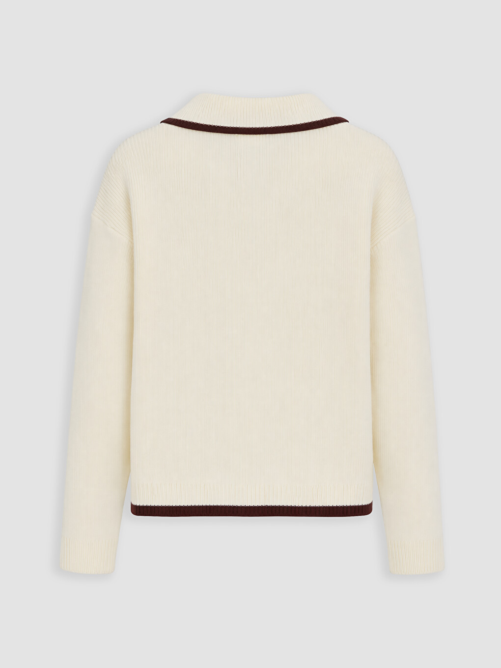 Polo Collar Embroidered Girls' Knitwear Sweater-2